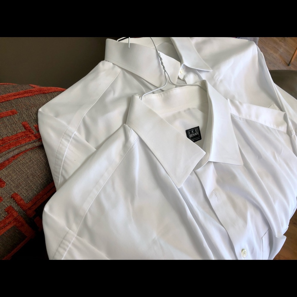 (2) Ike Behar cotton dress shirts identical 18-37 (big, like XXL) - Picture 9 of 14